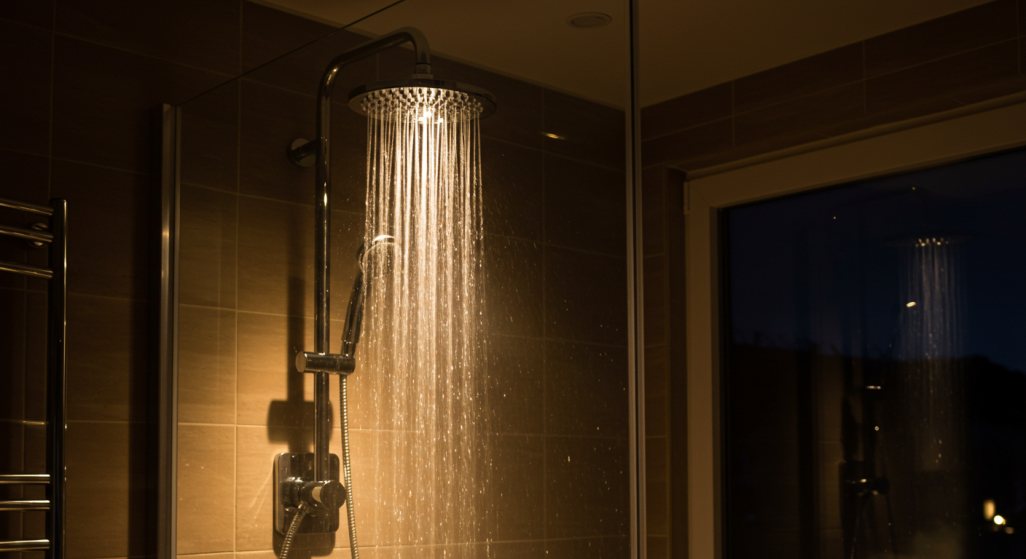 Shower in bathroom
